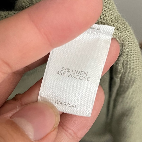 J. Jill Button Up Linen Blend Dress/Duster Sz S Sage Coastal Beach SummerKnit XS - Picture 7 of 8